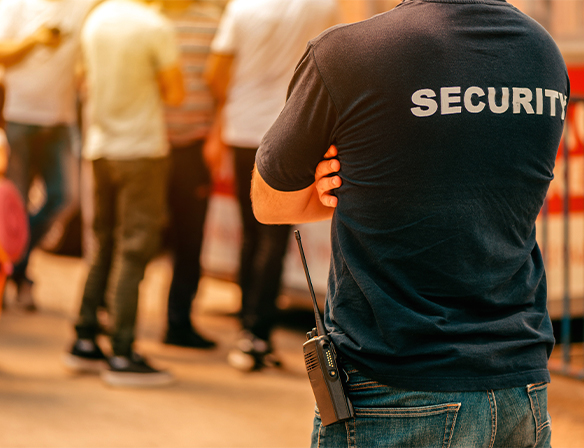 Security guard at live festivale event